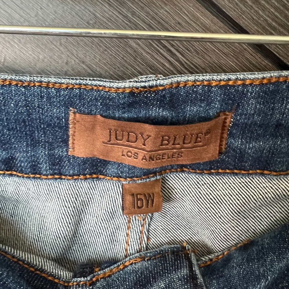 Judy Blue Wide Crop High Rise Raw Hem Cropped Jeans Women's 16W Denim NWOT - Picture 4 of 6